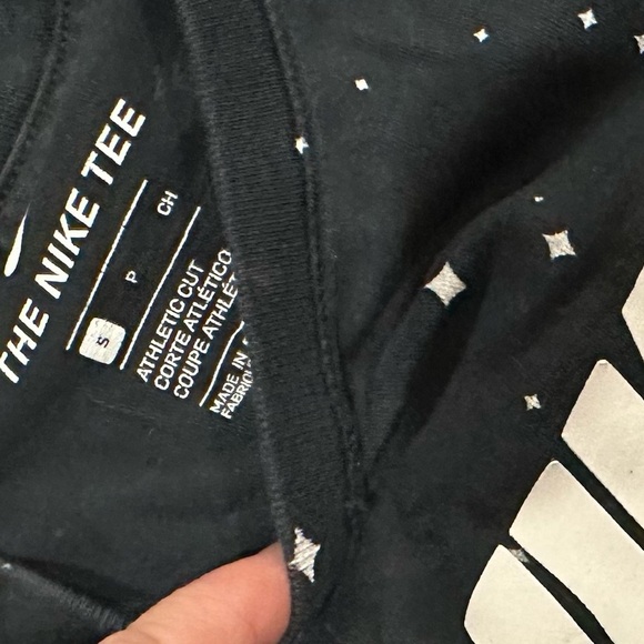 The Nike Tee Mens S Black/White Center Logo Star Print Athletic Cut - Picture 4 of 4